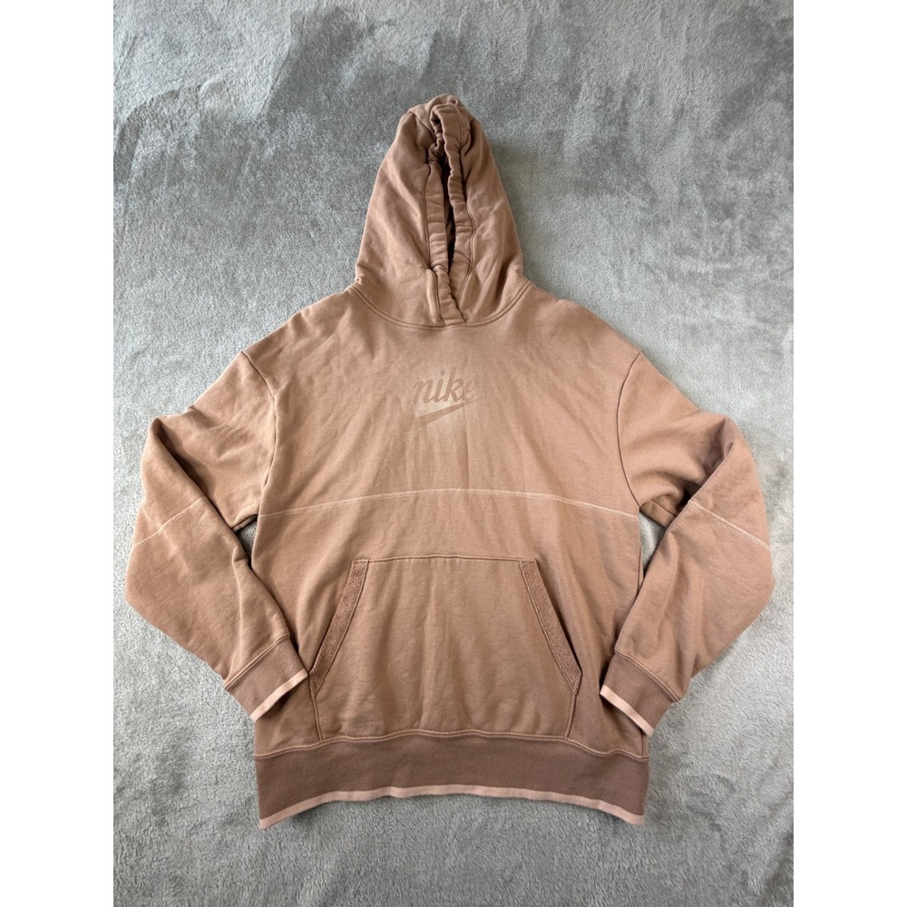 Nike Hoodie Mens Small Brown French Terry Pullover